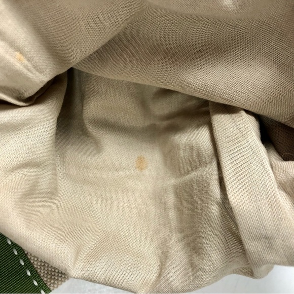 WEST ELM Linen Christmas Stocking Green Grosgrain Ribbon ~ “Steve” Monogram - Picture 9 of 11